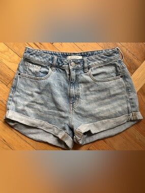 PacSun Light Wash Rolled Cuff Denim Shorts